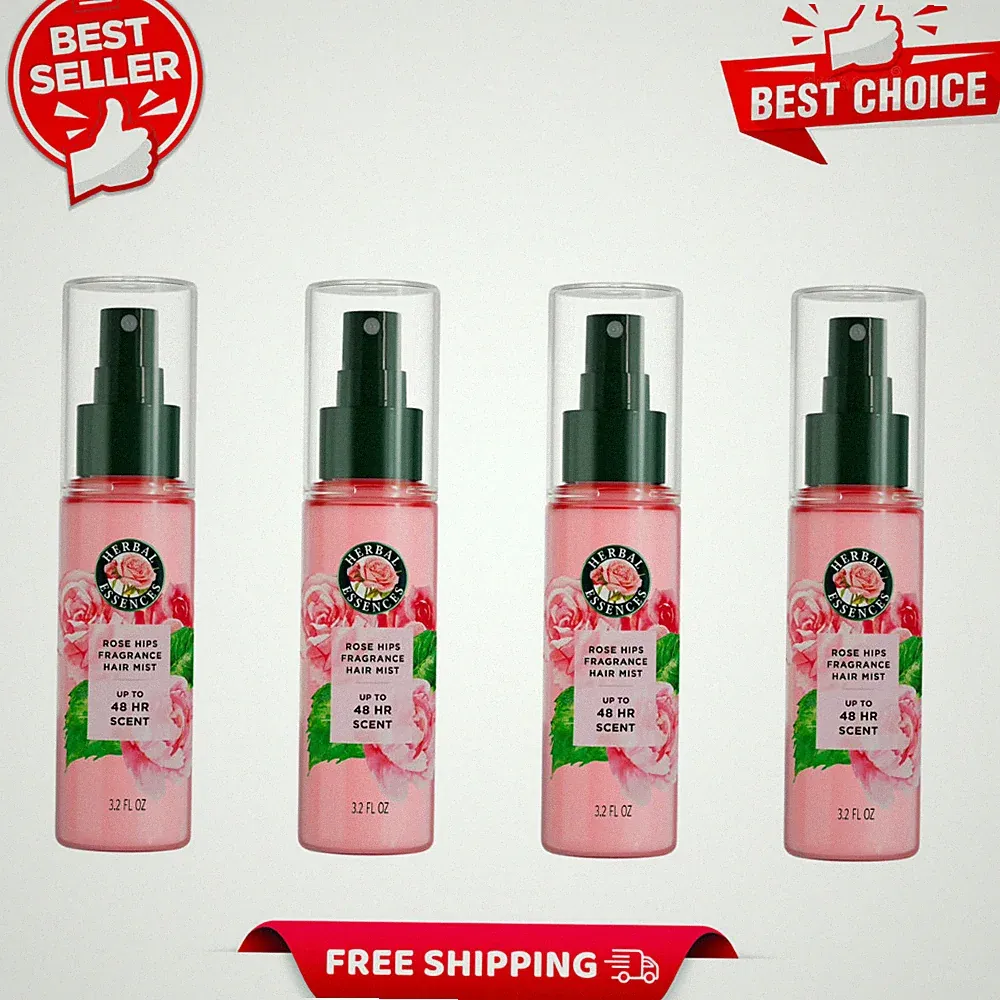 (4 Pack) Herbal Essences Rose Perfume Fragrance Hair Spray, Rose Hips, 3.2 oz