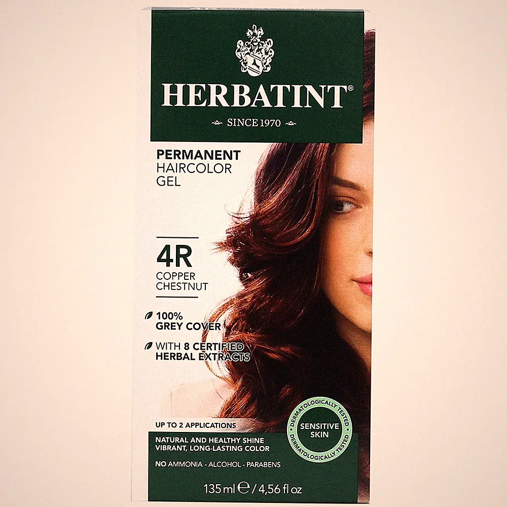 Herbatint Permanent Herbal Hair Color Gel 4R Copper Chestnut 4.56 ounce