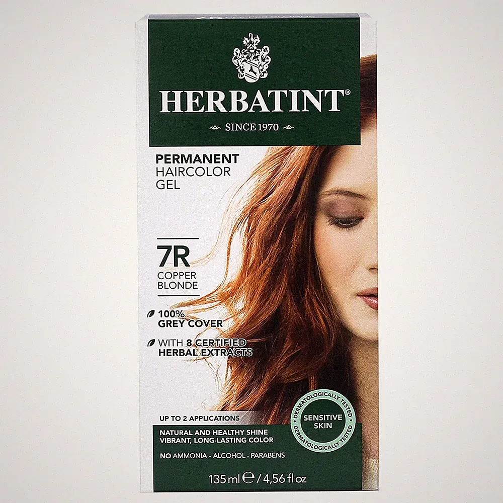Herbatint Permanent Herbal Hair Color Gel 7R Copper Blonde 4.56 ounce