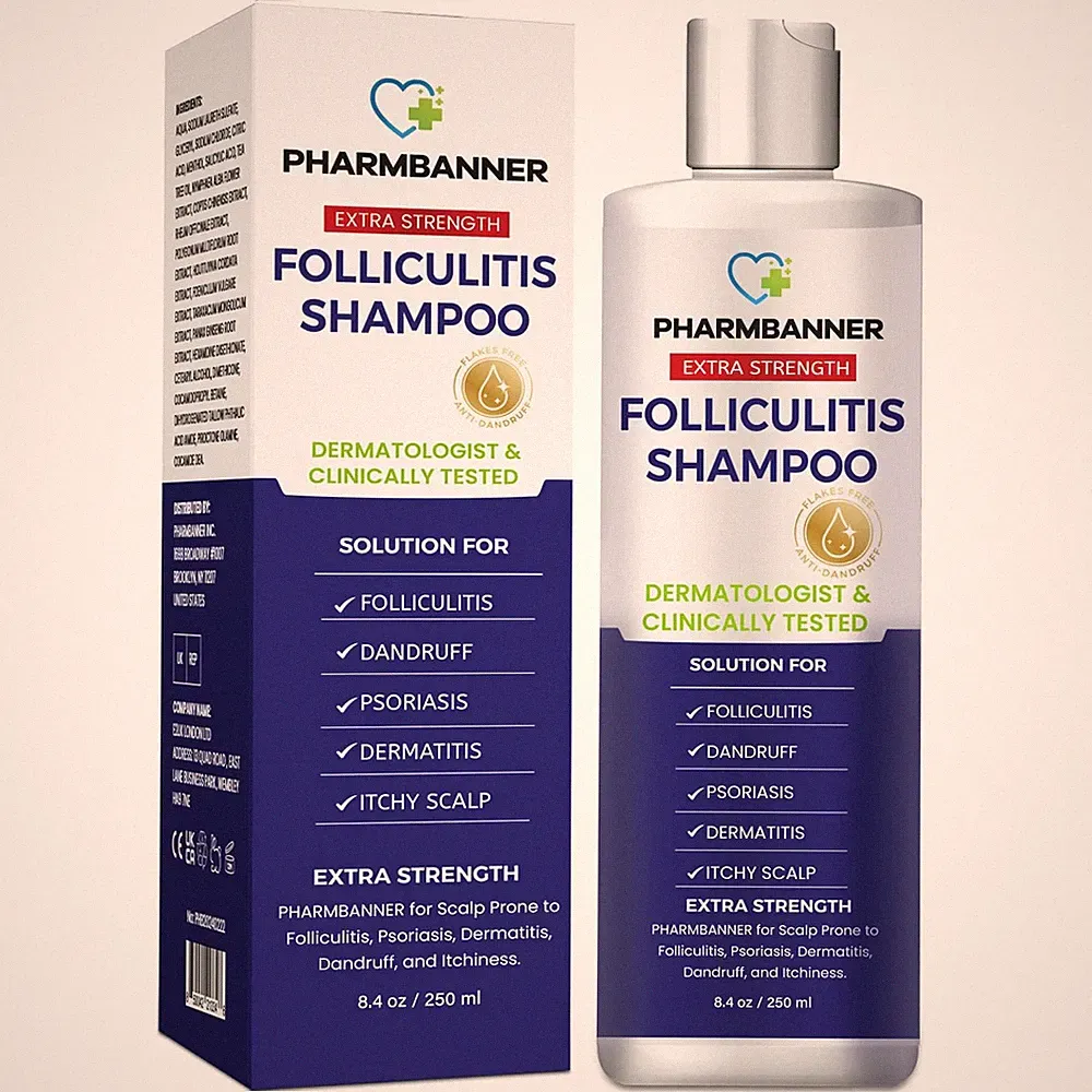 PHARMBANNER Anti-Fungal Shampoo for Itchy Dry Scalp Folliculitis
